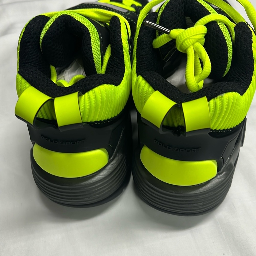 Ralph Lauren Polo Sport Mens shoes BlackYellow PS100 High Top RL Made in Vietnam - Picture 6 of 16